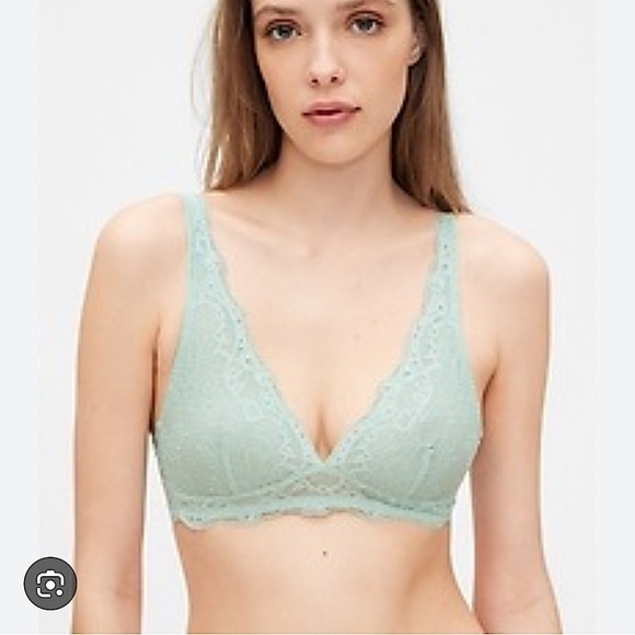 Gap Body Lace Triangle Plunge Bralette XS - Picture 1 of 10